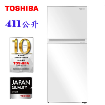 上揚家電-東芝TOSHIBA玻璃雙門冰箱411公升(GR-RT559WE-PGT)