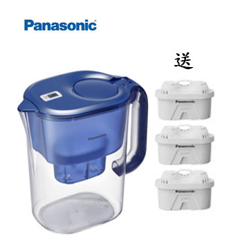 上揚家電-國際3.5L雙口速淨濾水壺-藍色1壺4芯(TK-CNP55-A-3)